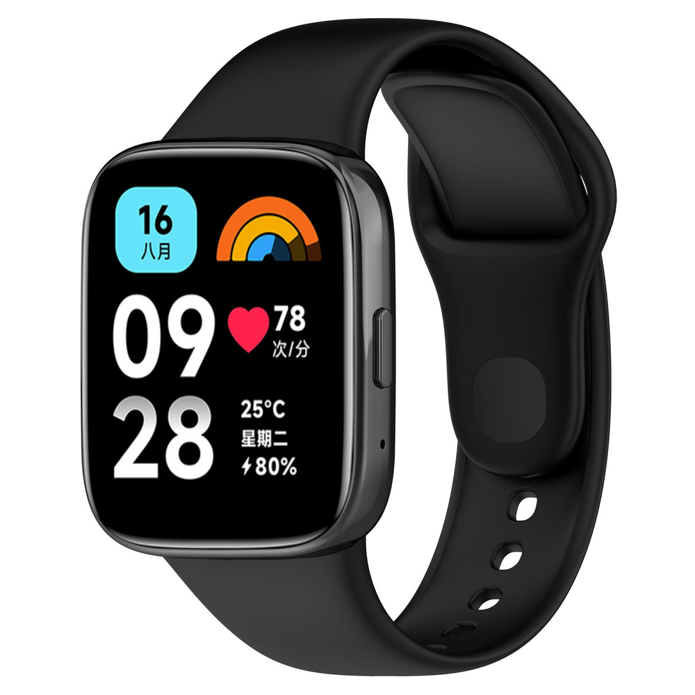 Силиконовый ремешок для Redmi Watch 3 Lite, Redmi Watch 3 Active, черный #1