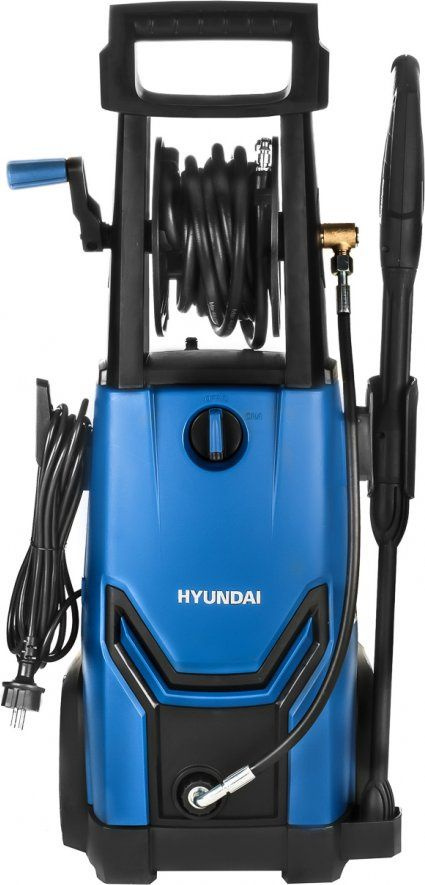 Минимойка Hyundai 2400Вт, 590л/ч, грязевая фреза, пеногенератор, черный, синий  #1