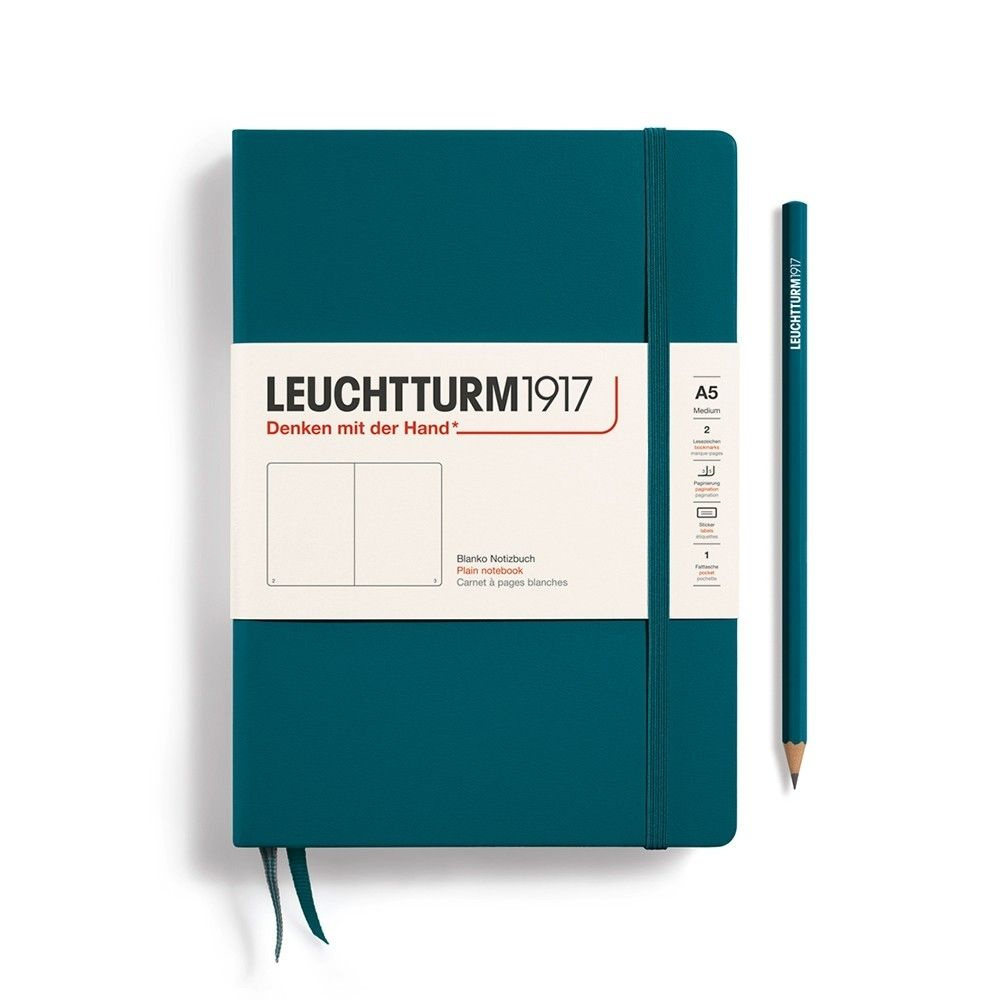 Блокнот без линовки Leuchtturm1917 "Medium" A5, 125л, 80г/м2, твердая обложка, Зеленый Океан (359698) #1