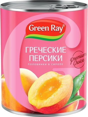 Персики Green Ray в сиропе, 850мл.Х 8ШТУК #1