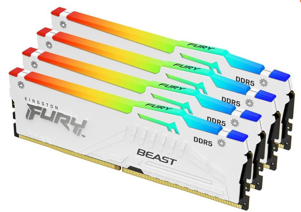 Kingston Fury Оперативная память Beast White RGB DDR5 5200 МГц 4x16 ГБ (KF552C40BWAK4-64)  #1