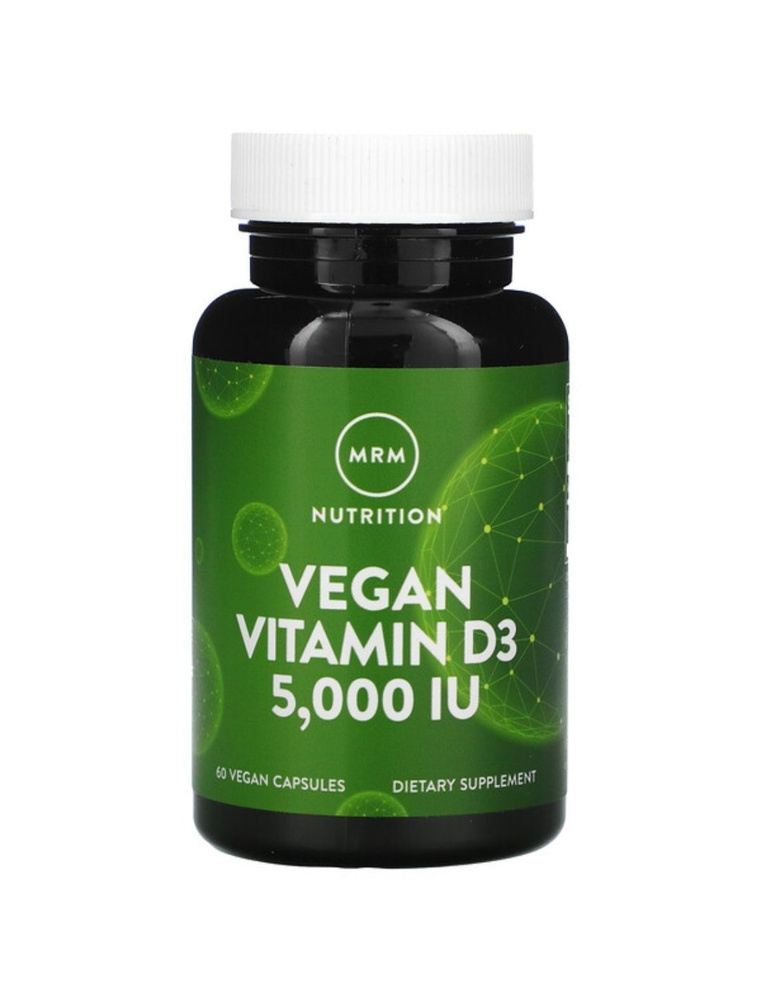 Веганский витамин D3 МРМ, Vegan Vitamin D3 MRM, 5000 МЕ, 60 веганских капсул  #1