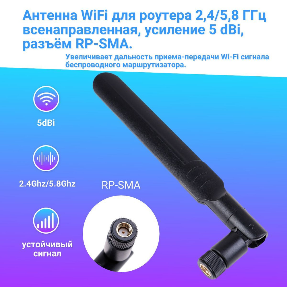 Антенна WiFi BS/ (Всенаправленная, 2 дБ) | rr71.ru