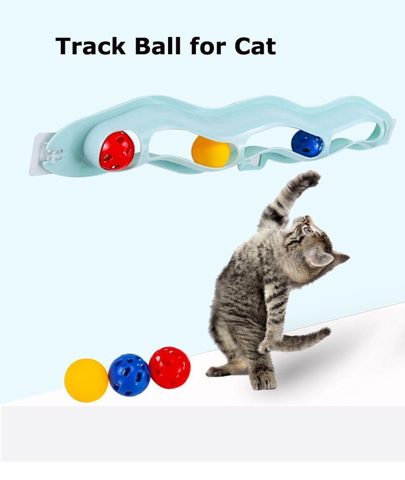 Игрушка для кошек: интерактивный туннель на присоске для окон, с шариками  #1
