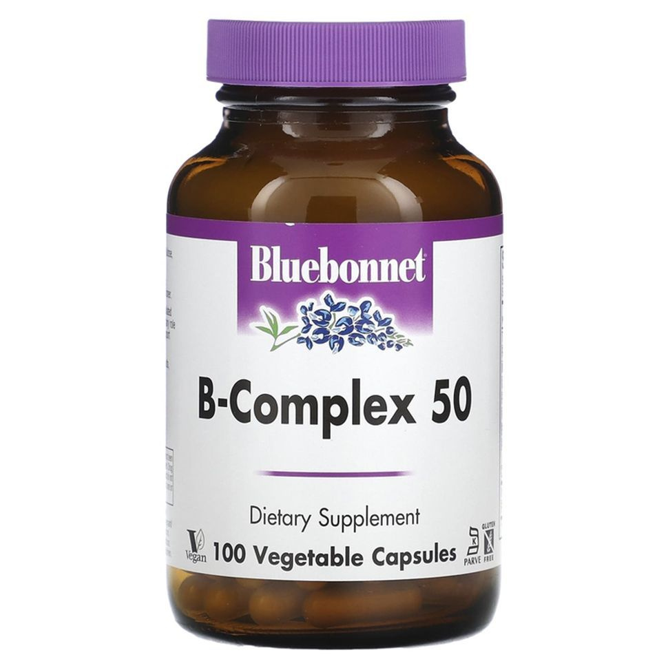 B-Complex 50 пищевая добавка Bluebonnet Nutrition, витамины группы B, 100 вегетарианских капсул  #1