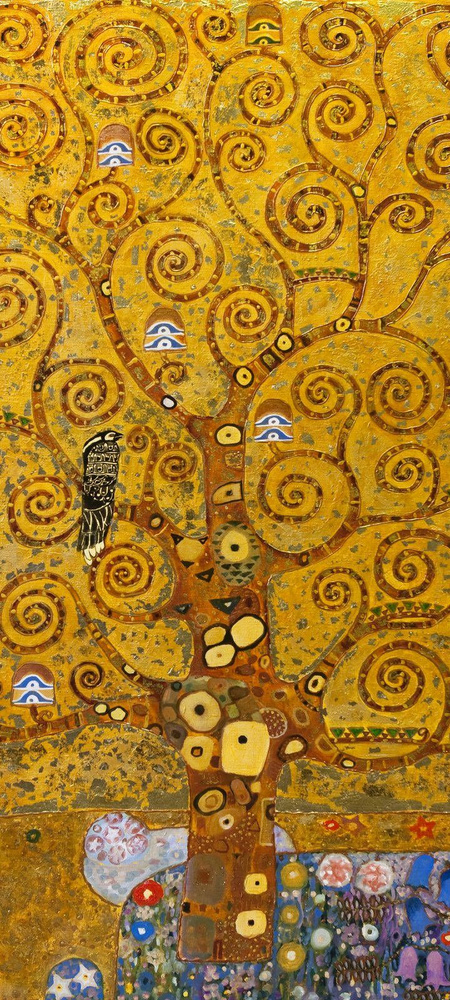 Самоклеящиеся фотообои "Густав Климт Древо жизни фрагмент", размер: 90x200 см, эффект: отраженный  #1