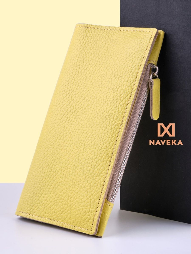 Кошелек женский NAVEKA, кошелек из натуральной кожи "Монтана", желтый, 18х9,5х1 см  #1