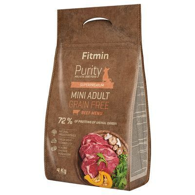 Фитмин Fitmin dog Purity Adult Mini корм для собак карликовых пород с говядиной (беззерновой) 4 кг  #1