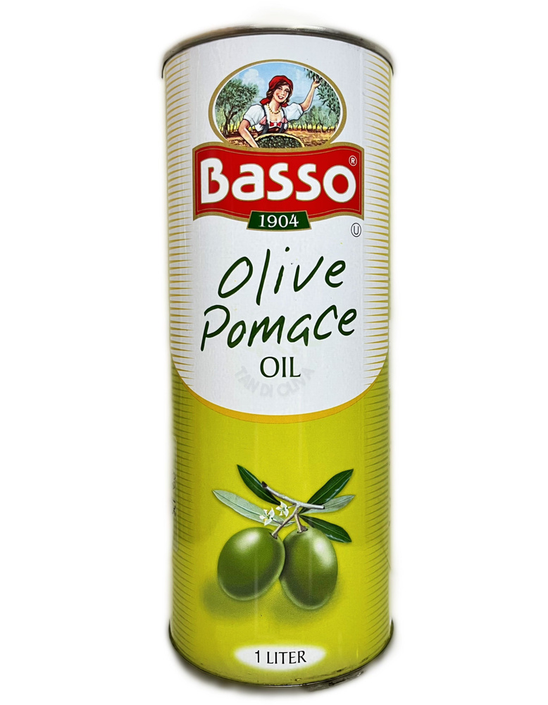 Оливковое масло для жарки Basso Olive Pomace Oil рафинированное, жестяная банка, Италия, 1 л  #1