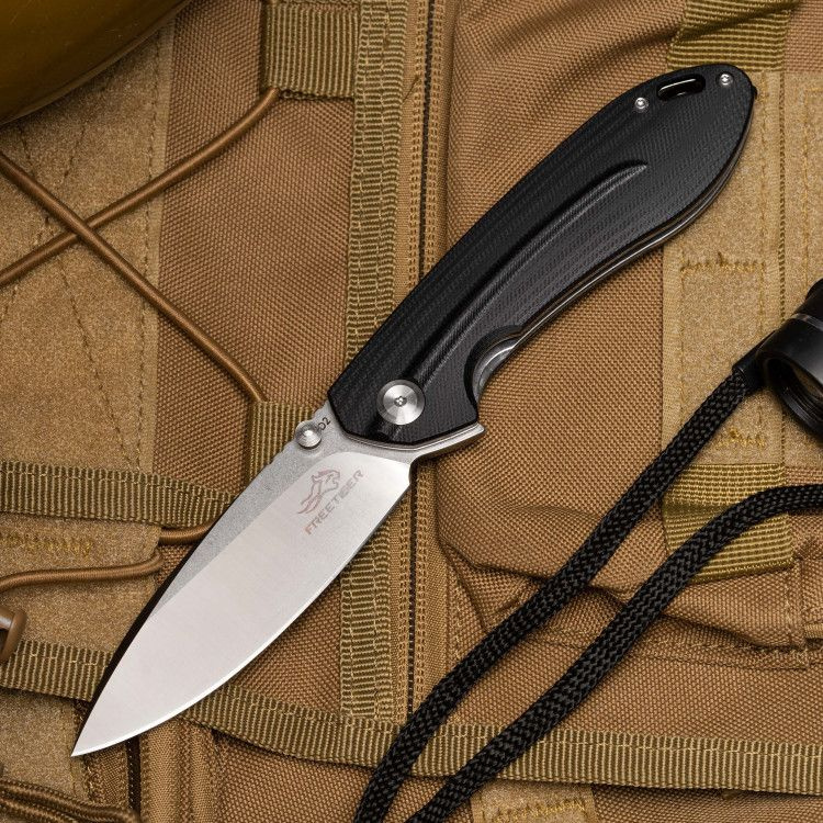 Нож туристический Складной нож Free Tiger D2 FT41 Black, длина лезвия 9 ...