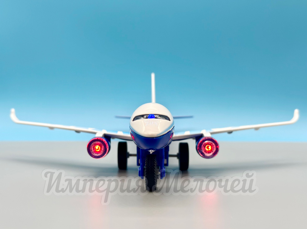Металлический самолет Боинг 787-10 масштаб (бел-син) #1