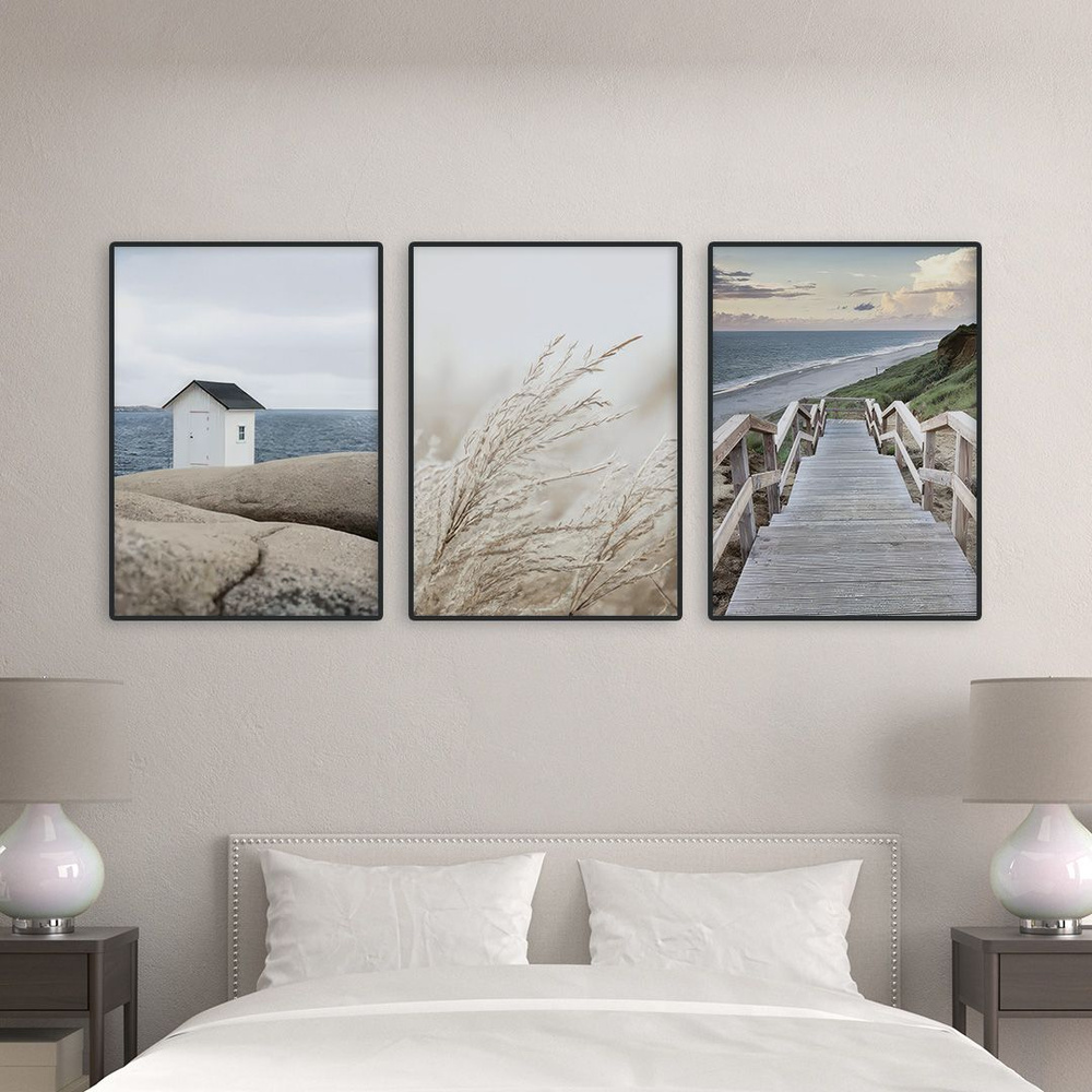 Постеры на стену "Теплое море", постеры интерьерные 50х70 см, 3 шт.  #1