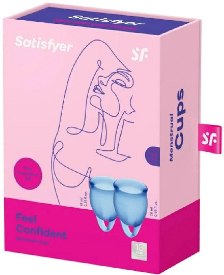 Набор менструальных чаш Satisfyer Feel confident Menstrual Cup blue J1762-6 2шт х3шт  #1