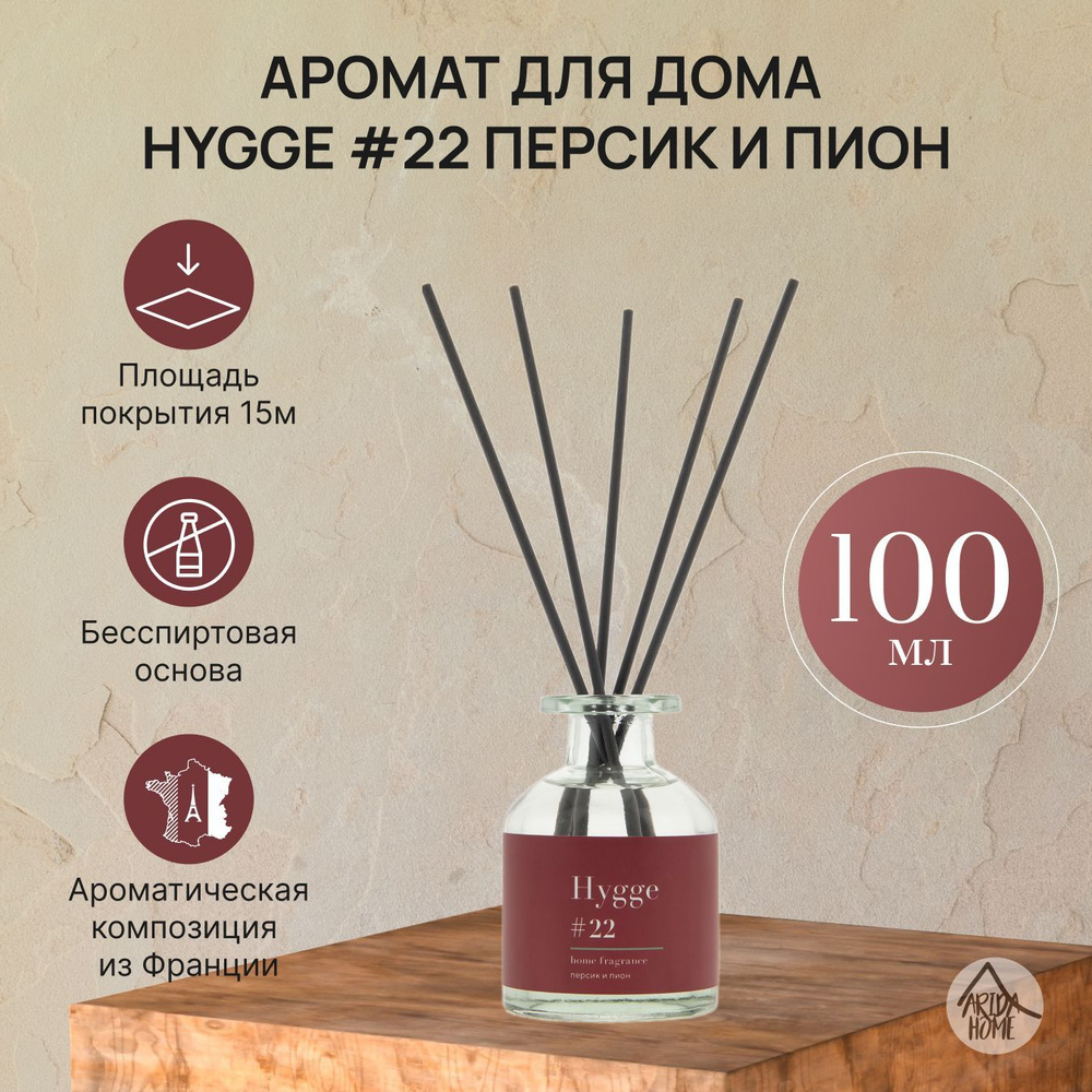 Ароматизатор для дома, диффузор Hygge #22 Персик и пион 100 мл  #1