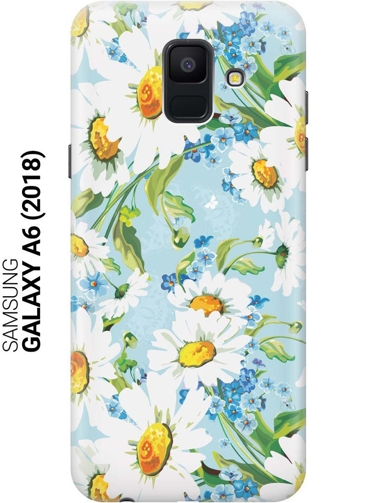 Cиликоновый чехол на Samsung Galaxy A6 (2018) / Самсунг А6 2018 с принтом "Поле ромашек"  #1
