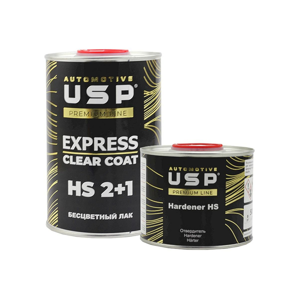 Быстросохнущий автомобильный акриловый лак USP Premium Express HS 2+1 1 л. с отвердителем 0,5 л.  #1