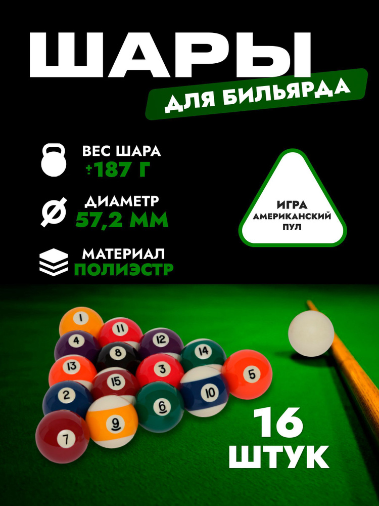 Бильярдные шары для пула 57.2 мм #1