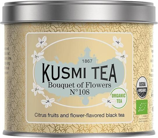 Французский чай Kusmi Tea Bouquet of Flowers N 108 / Черный чай Эрл Грей, цветы, банка (100 гр)  #1