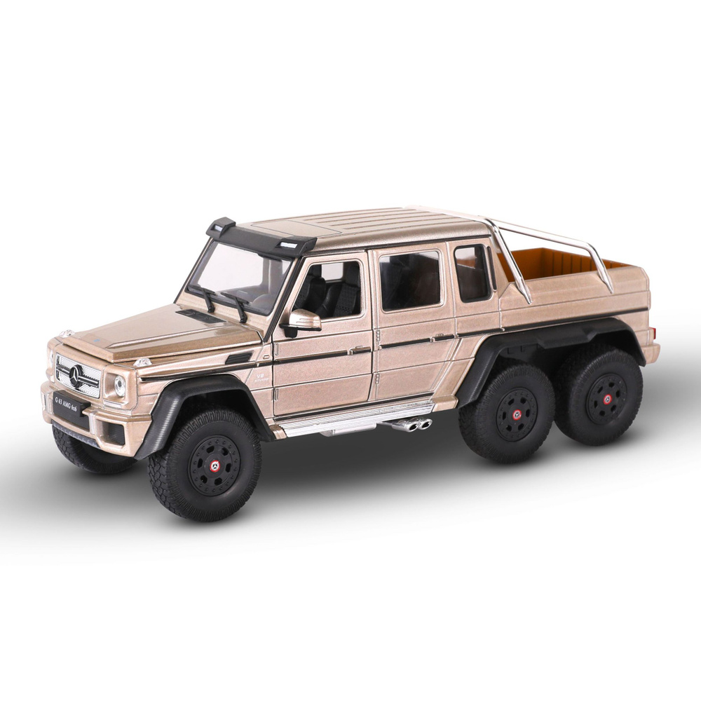 Машинка металлическая Mercedes-Benz G 63 AMG 6х6, открывающиеся двери и капот, вращающиеся колеса, масштабная #1