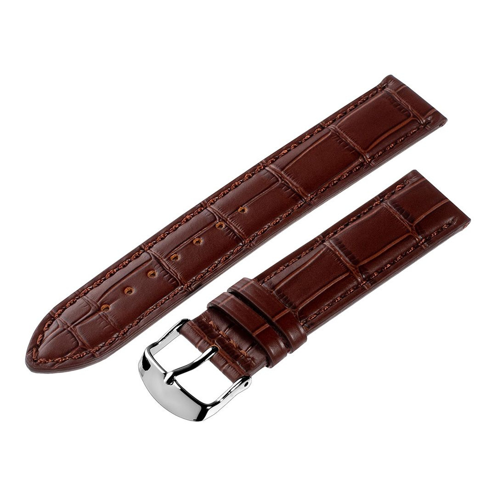Ремешок для часов кожаный Hightone, ширина 16мм, темно-коричневый  #1