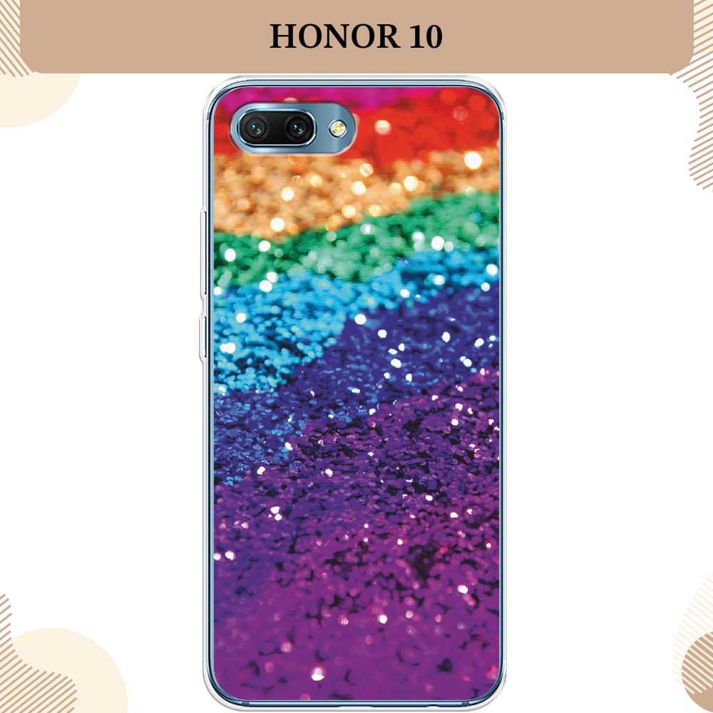 Силиконовый чехол на Honor 10 / Хонор 10 Блестящая радуга рисунок  #1