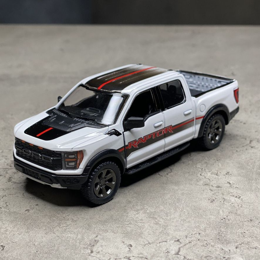 Машинка металлическая Форд Раптор 2022 Ford F-150 Raptor Kinsmart 1:46 инерционная, двери открываются, #1