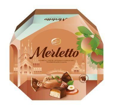 Конфеты MERLETTO Нуга орехи, карамель, 150г, Россия, #1