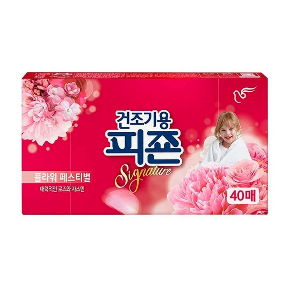 Кондиционер в салфетках для сушки белья PIGEON RICH PERFUME SIGNATURE DRYER SHEET Flower Festival new #1