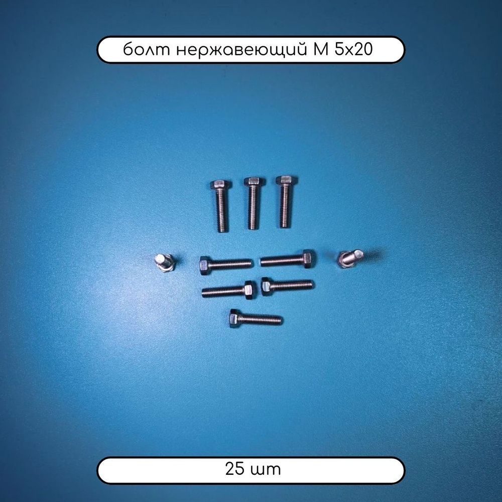 Дометизов Болт M5 x 5 x 20 мм, головка: Шестигранная, 25 шт. 100 г  #1