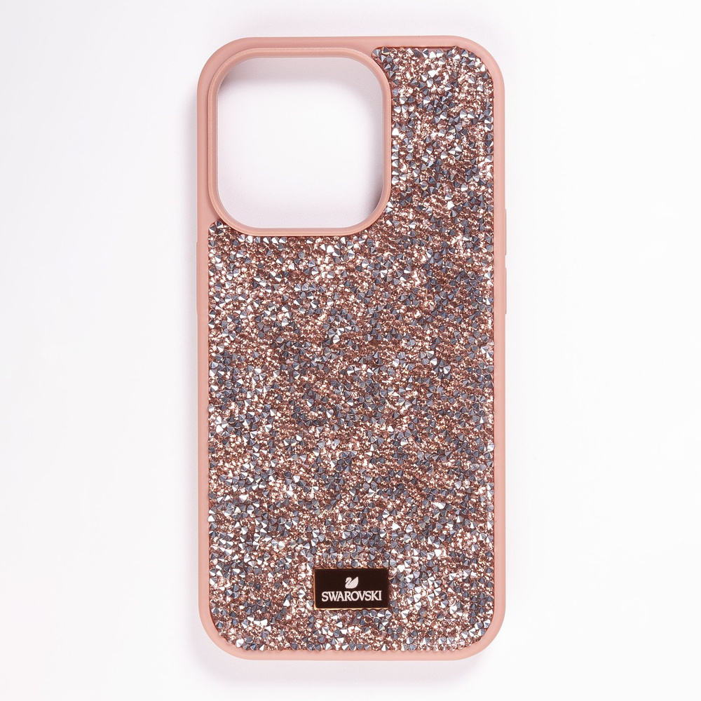 Чехол iPhone 15 Swarovski / Чехол сваровски для айфона 15 / Золотой  #1