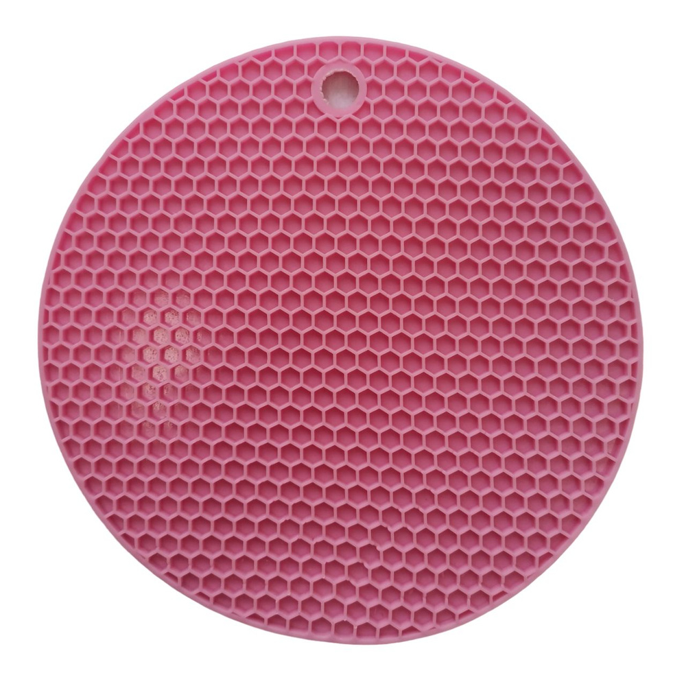 Подставка силиконовая, 5шт, круглая, термостойкая, диаметр 170мм, толщина 6,5мм, цвет розовый.  #1