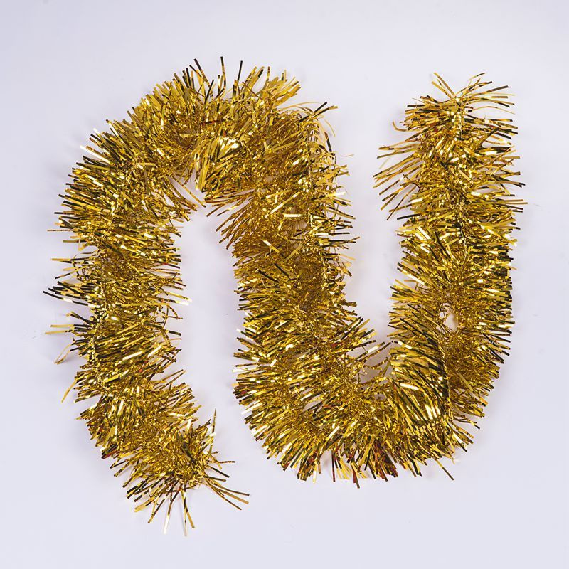 Мишура новогодняя на проволоке 6 м общая длина, пушистая мишура на елку, новогоднее украшение  #1