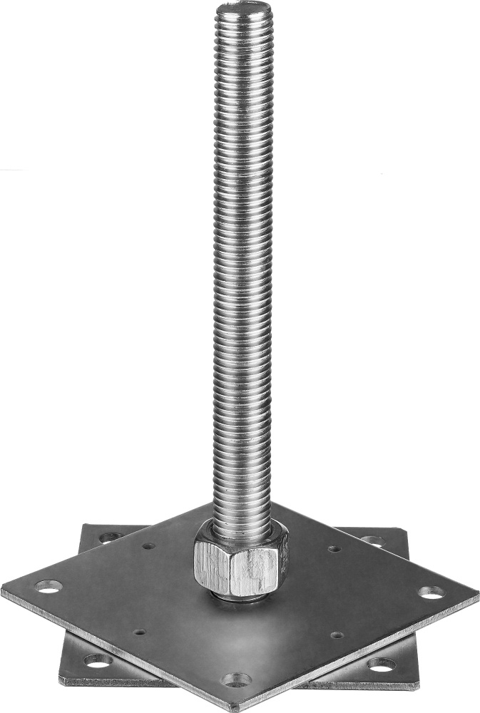 Анкерная регулировочная стойка ЗУБР 140х140х250 мм х М24, цинк (310266-140)  #1