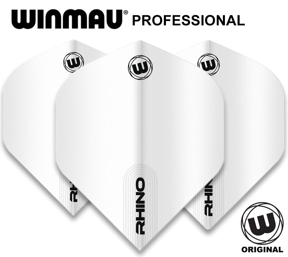 Оперения 3шт для Дартс Winmau Rhino Long Life (6905.116) White. Оперения для дротиков.  #1