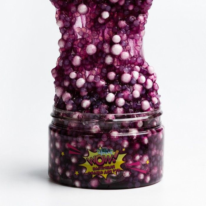 Слайм Стекло, WOW с шариками, фиолетовый, 150 г #1