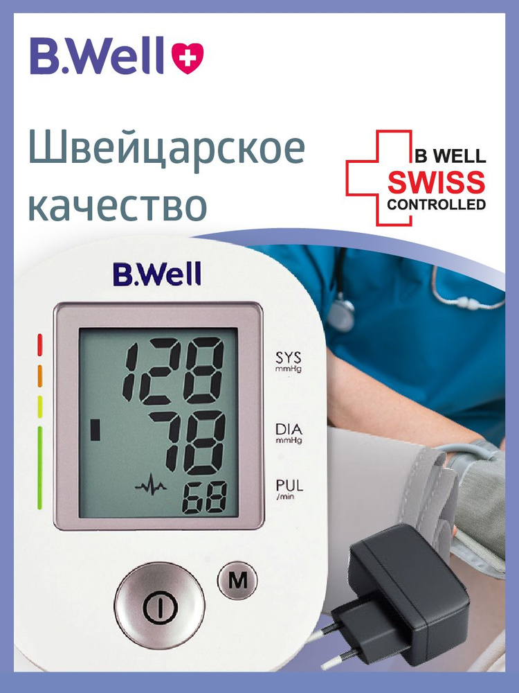Тонометр B.Well PRO-35, адаптер, универсальная конусная манжета 22-42см ...