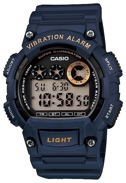 Японские кварцевые часы Casio Collection W-735H-2A на пластиковом браслете, с водозащитой 10 бар и международной #1