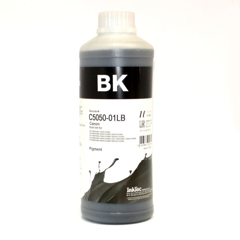 Чернила InkTec Premium Inks C5050-01LB литровые для Canon, пигментные, чёрные Black, 1000 мл  #1