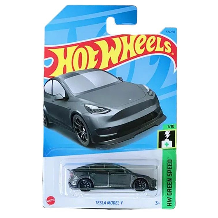 HKK20 Машинка металлическая игрушка Hot Wheels коллекционная модель Tesla Model Y темно серый  #1