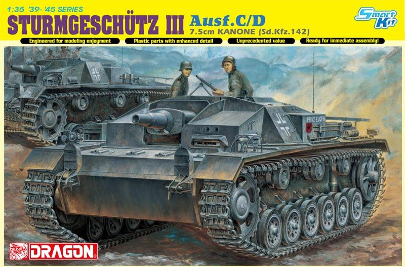 Сборная модель танка Dragon Sturmgeschutz III Ausf C/D 7.5cm KANONE (SdKfz 142), масштаб 1/35  #1