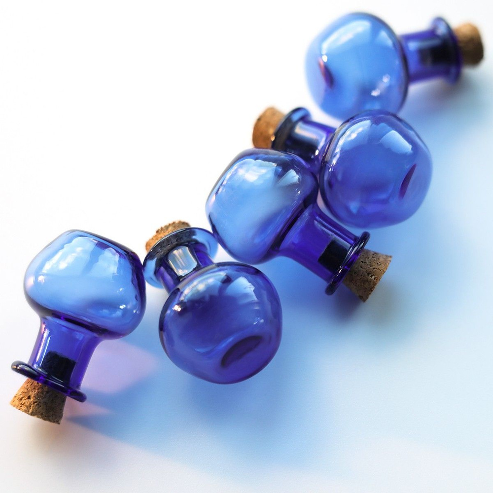 Бутылочки мини декоративные 2 шт./ бутылочки для рукоделия с пробкой, размер 21x18 мм, синий  #1