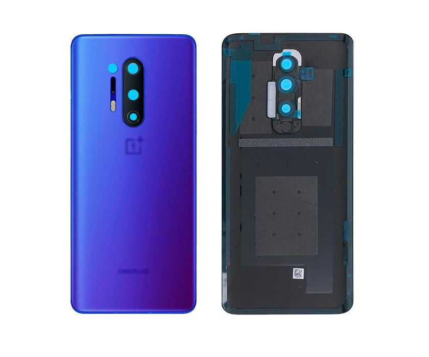 Задняя крышка для OnePlus 8 Pro синяя матовая (Ultramarine Blue) со стеклом камеры  #1