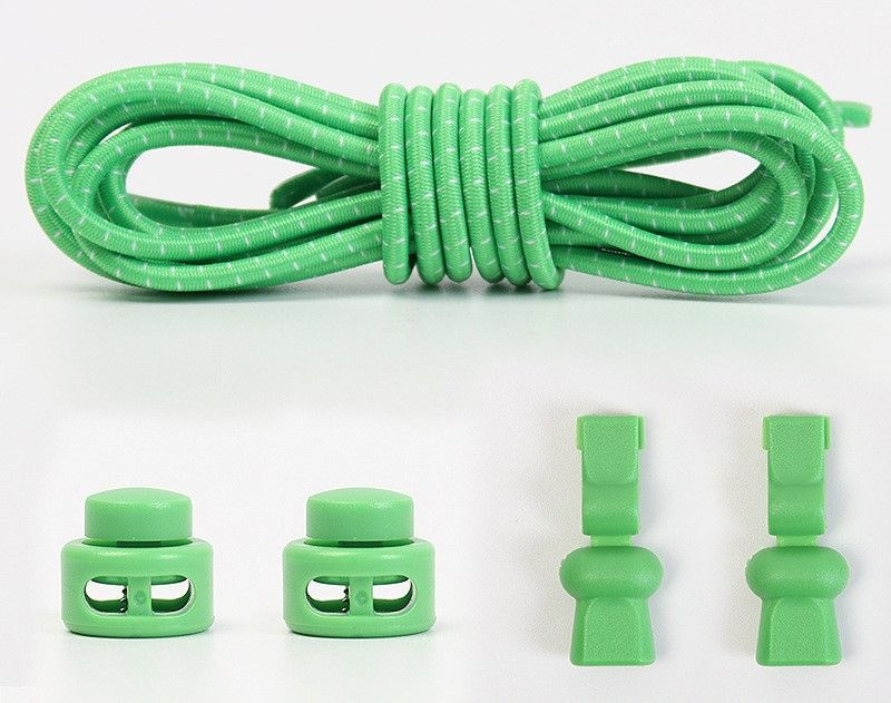 Шнурки спортивные резиновые, зеленые #1
