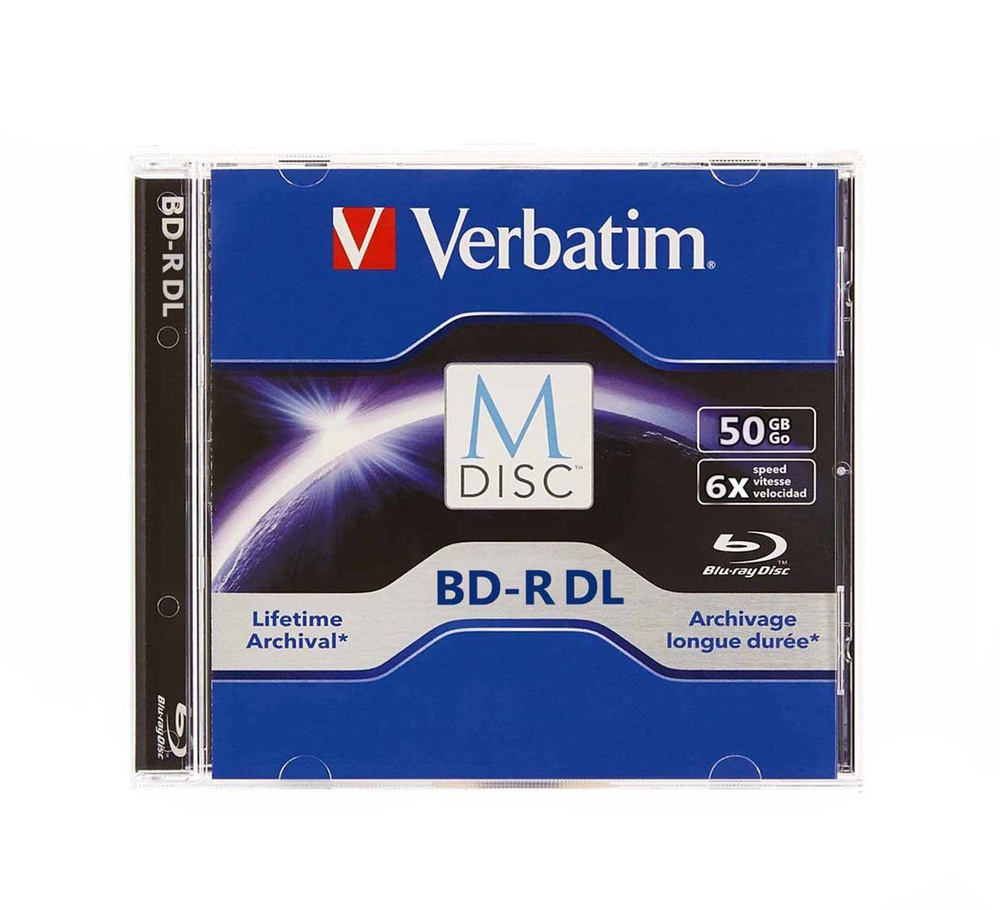 Диски Blu-ray M-DISC Verbatim 43845 BD-R DL 50gb 1шт Box #1