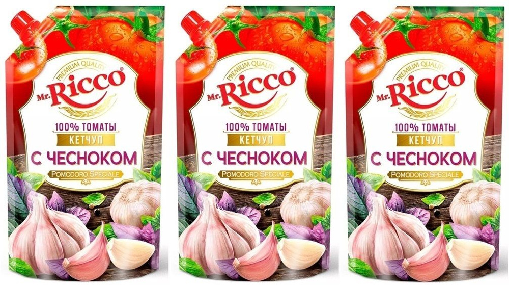 Mr.Ricco Кетчуп С чесноком, 300 г, 3 шт #1