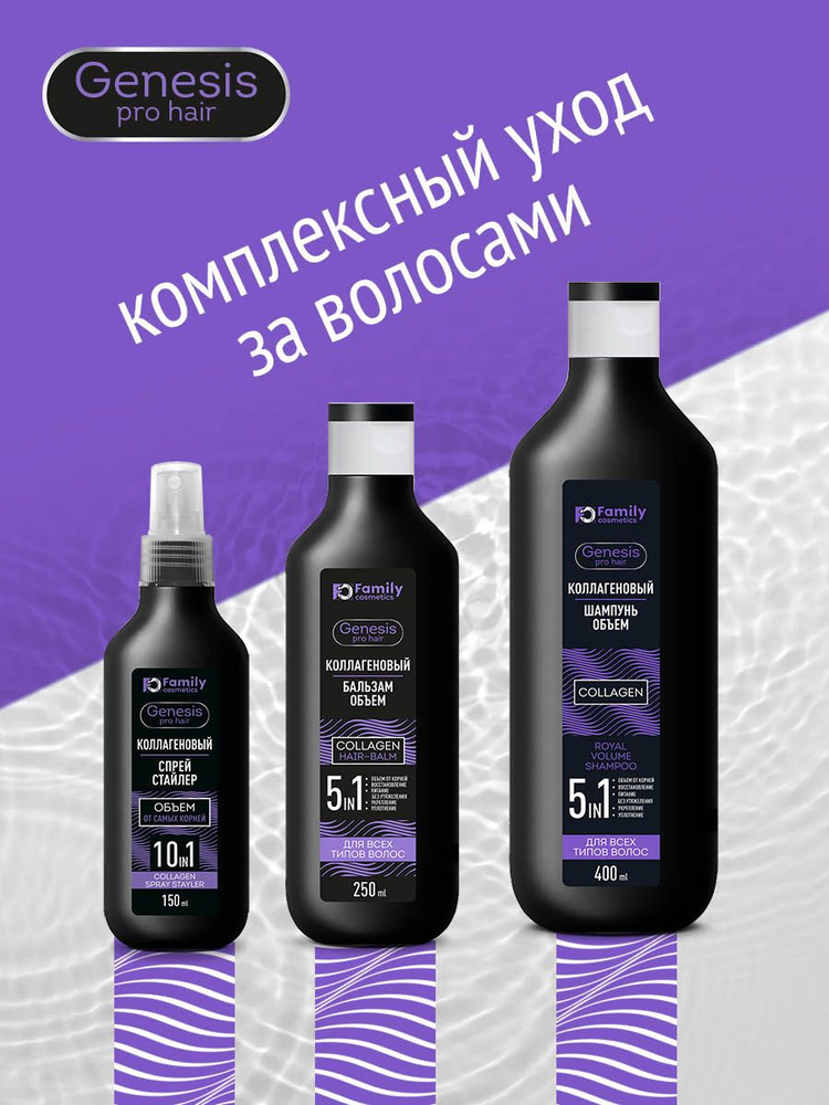 FAMILY COSMETICS Набор №6 Genesis ProHair (Коллагеновый шампунь 400мл + бальзам 250мл + спрей 150мл) #1