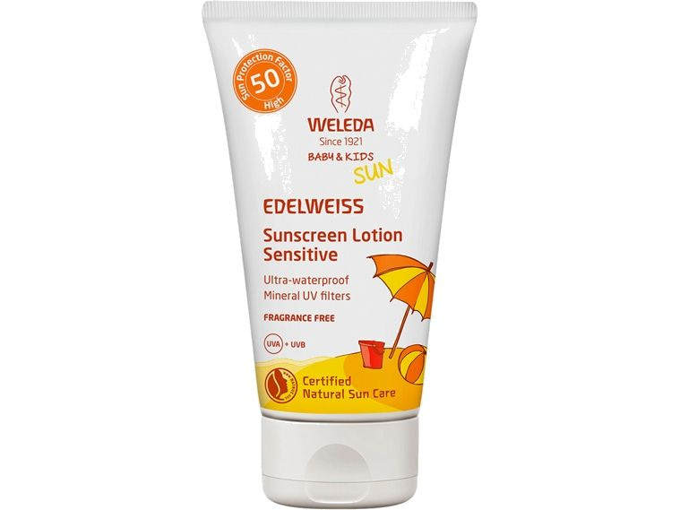 Солнцезащитный крем для младенцев и детей SPF 50 Weleda Baby & Kids Sun Edelweiss  #1