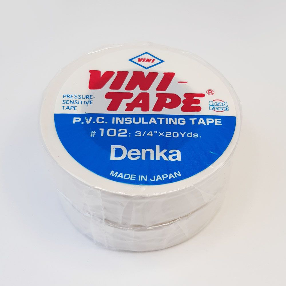 Denka Vini-Tape 102 * 2шт по 20метров * 19мм * белаяПВХ изолента, большой моток  #1