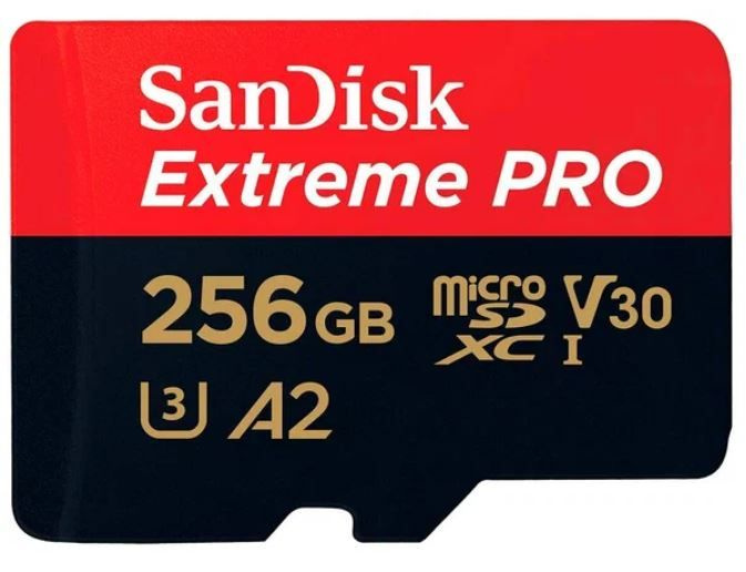 256ГБ Карта памяти microSDXC Sandisk Extreme Pro 200МБ/с А2 U30 UHS-I U3 Class 10 с адаптером SD  #1