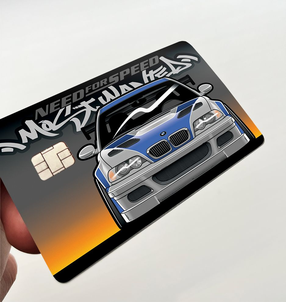 Наклейка на банковскую карту, BMW E46 M3 GTR, Most Wanted #1